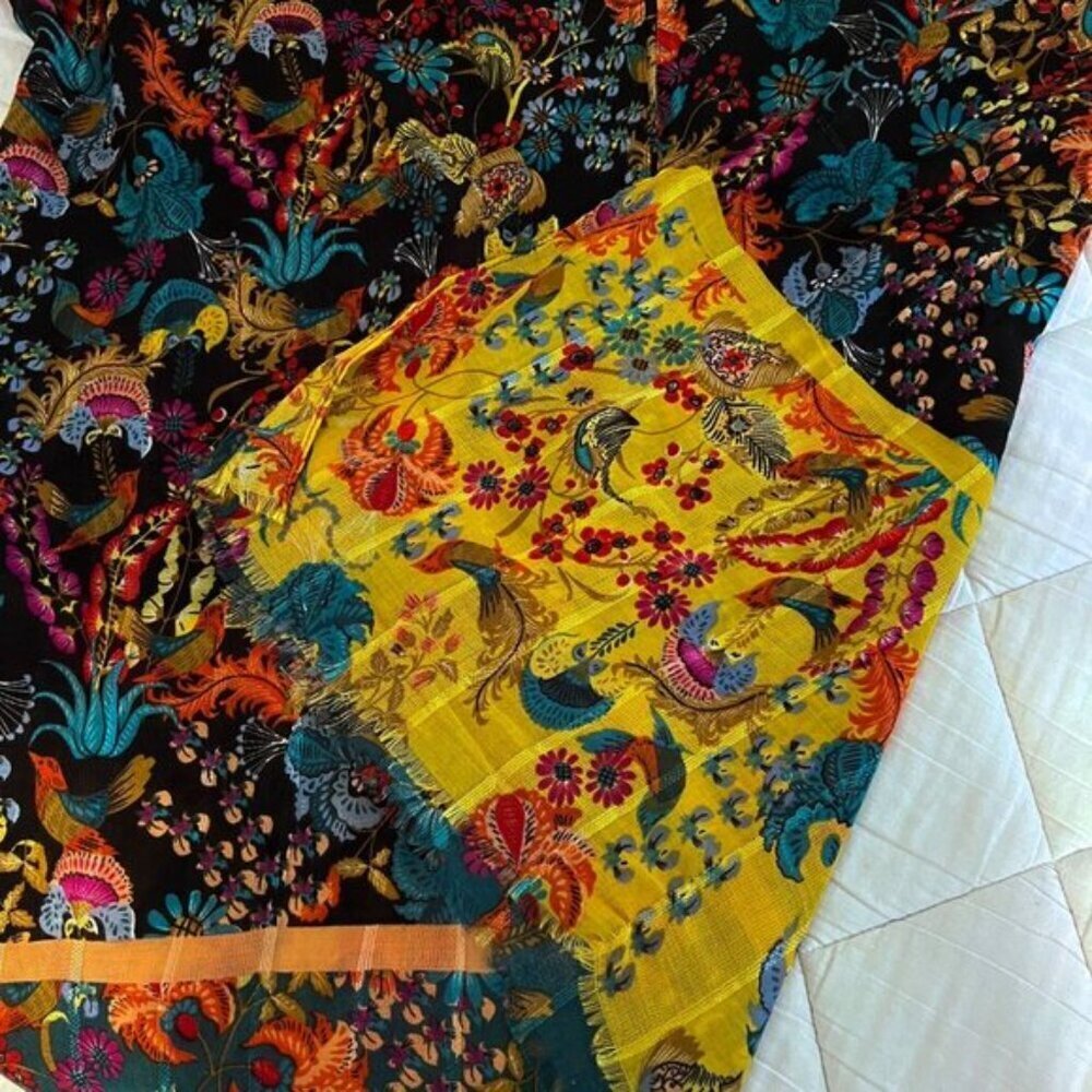 Kaftan Kimono Robe Coverup Colorful birds of paradise - Picture 4 of 8